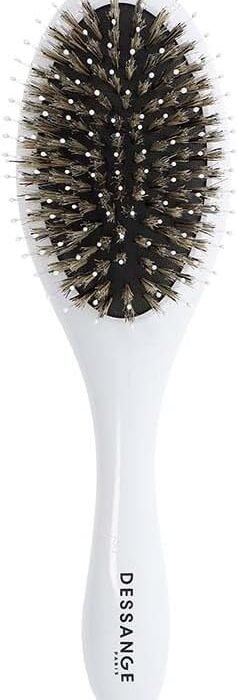 DESSANGE – Hair Brush – Oval – Double Use – Nylon Boar – Soft Detangling – Detangling Brush – Smoothing – Monobloc – Shine – Radiance