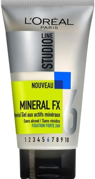 L’ORÉAL PARIS – Strong Hold Styling Gel – Enriched with Mineral Actives – Residue-free 24-Hour Hold – All Hair Types – Studio Line Mineral FX – 150 ml