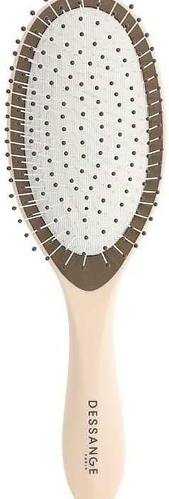 Dessange – Hair Brush – Nylon – Coconut Oil Bristles – Ergonomic Brush – Soft Ball – Revitalizing Detangling Brush – Dry Hair, Multicolored