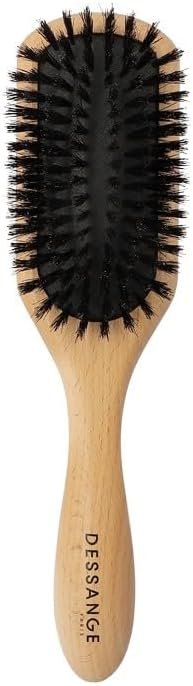Dessange – Boar Bristle Flat Brush & Soft Cushion – Natural Shine, Comfort Scalp – All Hair Types