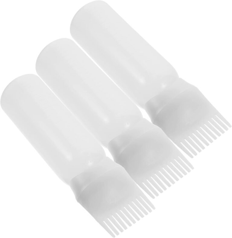 Vaguelly Root Comb Applicator Bottle Set Hair Oil Applicator Bottle Hair Color Ideal For Hairdressing And Coloring White Color