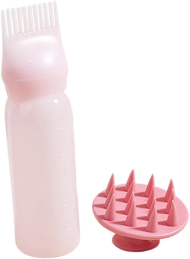 NOLITOY 2 ensembles Bouteille Applicateur pour Racines avec Peigne Dentelé Rose Flacon Gradué pour Coloration et Soins Capillaires Kit pour Teinture et Soin des Cheveux