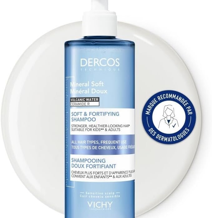 Vichy, Dercos, Gentle Mineral, Gentle Fortifying Shampoo, All Hair Types, 400 ml