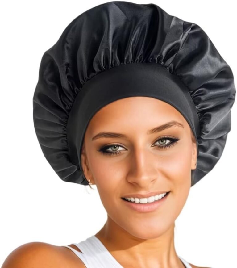 Satin Hat, Protection for Long Hair, Curly or Frizzy Hat, Satin Hat, Night Hat, Silk Hair Cap, Black, 30