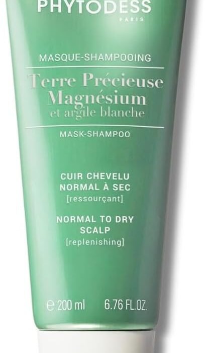 Masque-Shampooing Ressourçant TERRE PRECIEUSE – Soin Cuir Chevelu Normal à Sec 200ml – Magnésium et Argile Blanche, Purification, Hydratation et Apaisement