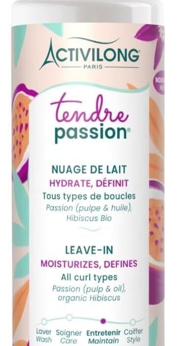 ACTIVILONG – Nuage de Lait Tendre Passion – Wavy, Curly, Curly and Kinky Hair – 98% natural ingredients – Silicone Free – Mineral Oil Free – Made in France – 250 ml