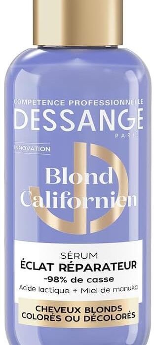 DESSANGE – Californian Blonde Repairing Radiance Leave-In Hair Serum – Lactic Acid & Manuka Honey – Nourishes, Repairs & Protects From Breakage – Blonde, Colored, Bleached Hair – 110ml