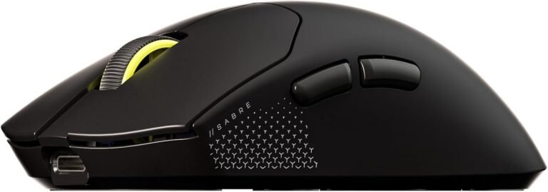 Corsair Sabre v2 Pro Ultralight Wireless Gaming Mouse – 33,000 DPI, 36g Weight, 8000Hz Question, Mechanical Switches, Up to 70 Hours Battery Life, Corsair Web Hub – Black