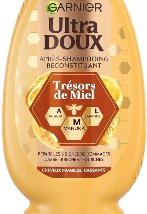 Garnier Ultra Gentle Replenishing Conditioner Enriched with Acacia, Lavender & Manuka for Fragile & Brittle Hair – Honey Treasures – 200 ml