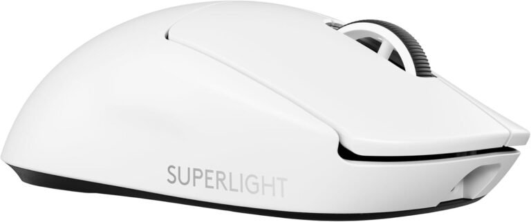 Logitech G PRO X SUPERLIGHT 2 Wireless Gaming Mouse, Pro-Grade 60g Mouse with 5 Programmable Buttons, 44,000 DPI Sensor, 8KHz Report Rate, USB-C Charging for PC/Mac – White
