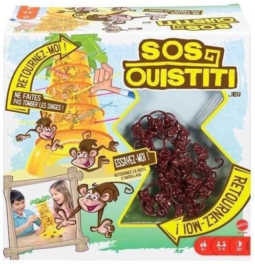 SOS Ouistiti, jeu de société et d’adresse pour enfants dès 5 ans, version multilingue, 52563