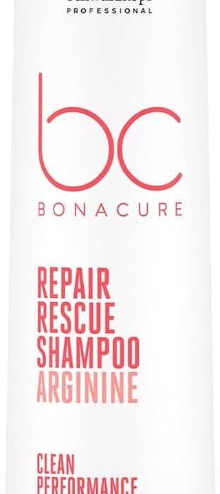 Schwarzkopf Professional Bonacure Repair Rescue Shampoo For Damaged Hair Vegan Care Complex With Arginine Cell Equalizer Technology Moisturizing Inner Strength Sulfate Free 250ml