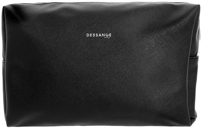 DESSANGE – Toiletry Bag – Rectangular Box – Black Faux Leather – Large Storage Capacity – Travel Bag – Durable – Beauty Bag, Black