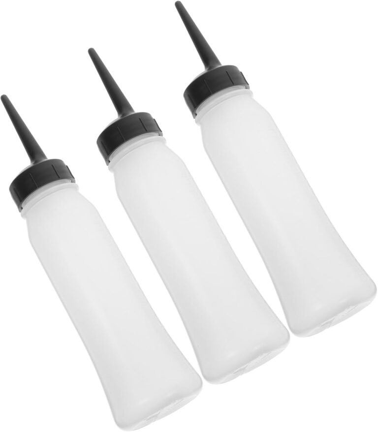 Bouteille De Teinture Capillaire 3pcs Pp Grosse Flacon Applicateur Rechargeable Buse Coudée Flacons Compressibles Pour Salon Pour Coloration Des Cheveux Facile à Utiliser