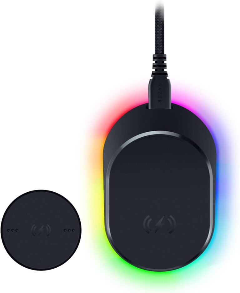 Razer Mouse Dock Pro & Charging Puck – Magnetic Wireless Charging Station & Compatible Mouse Module (Hyperspeed 4K Hz, Chroma 8 RGB e Lighting) – Black