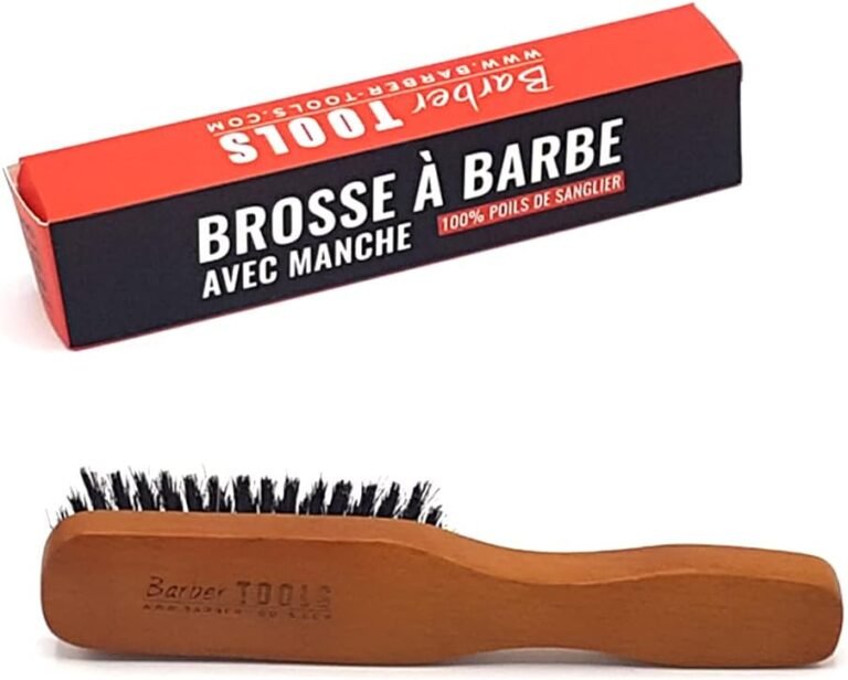 Beard and moustache brush with high quality handle. 100% boar bristles. Ideal for use with oil, balm and all beard care (18.50 x 3.60 x 2.80 cm). ✮ BARBER TOOLS ✮