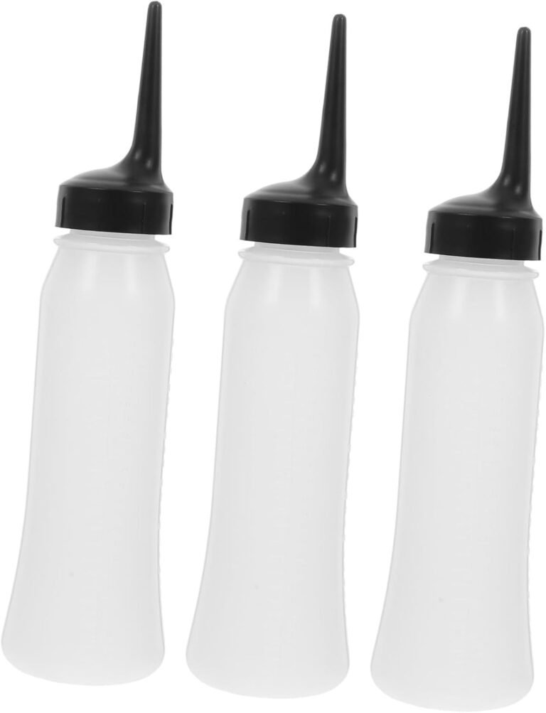 Mipcase Flacon Applicateur De Teinture Capillaire 3 Pièces En Pp Bouteille Rechargeable Buse Coudée Pour Salon Et Capillaire Flacon Compressible