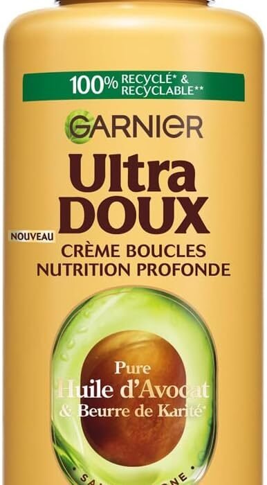 Garnier Ultra Gentle With Avocado Oil and Shea Butter – Leave-In Care Cream for Bukey to Curly Hair 200ml