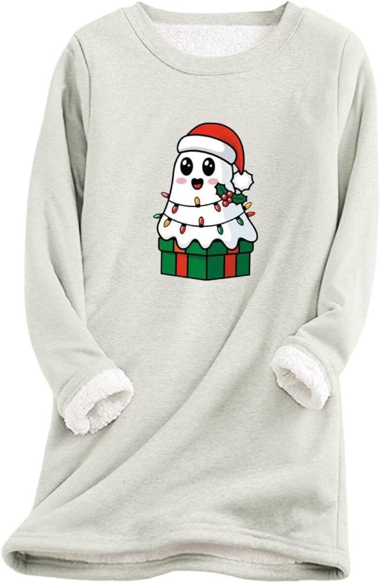 Men Women Sweatshirt Christmas Printed Fleece Thick Round Neck Warm Soft Fashion Underwear Top Women Sweater Collar
