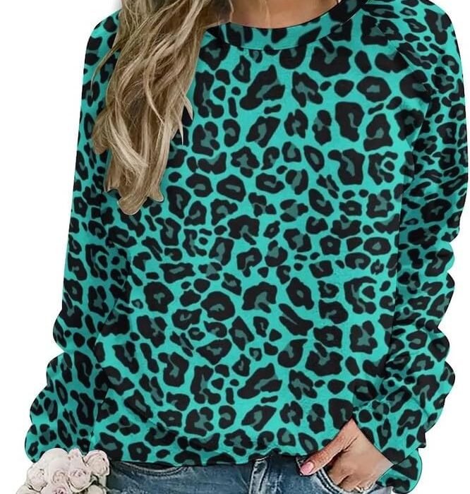 HuazomeeHZM Sweatshirt d’automne imprimé léopard 3D Femme Mode Oversized Pullover Harajuku Tops Vêtements Femme