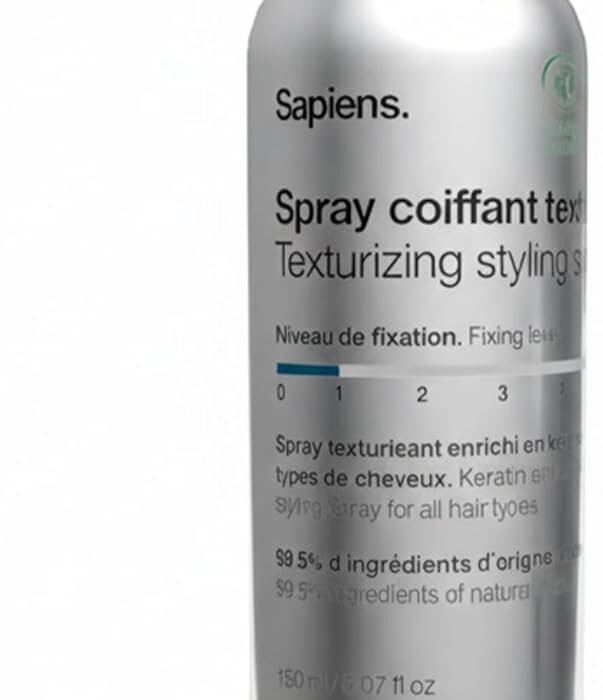 Sapiens Sea Salt Spray Bio – Coiffant et Texturant – Spray Eau de Mer Cheveux Fabriqué en France – Eau Coiffante Enrichie en Kératine – Parfum Frais Marin