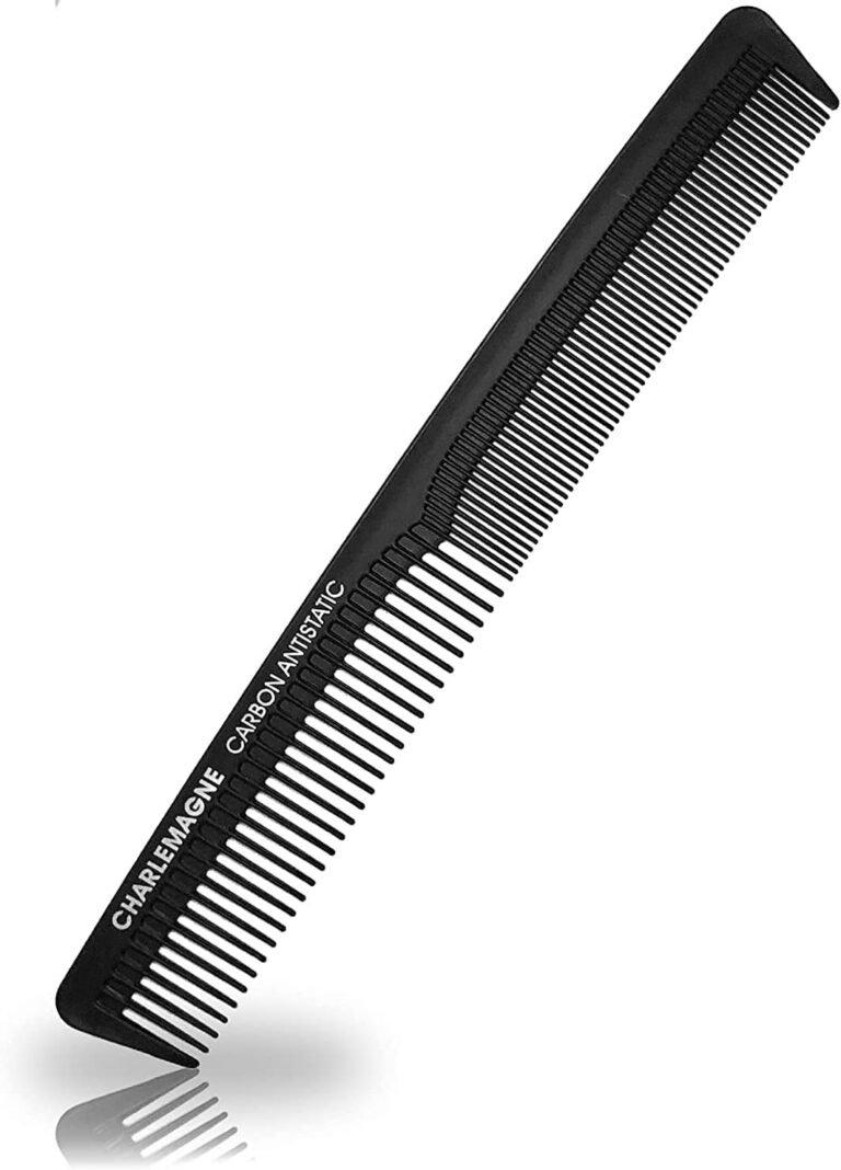 Peigne cheveux de Charlemagne – en carbone incassable de première qualité pour cheveux et barbe – antistatique double face – Coiffage homme et femmes