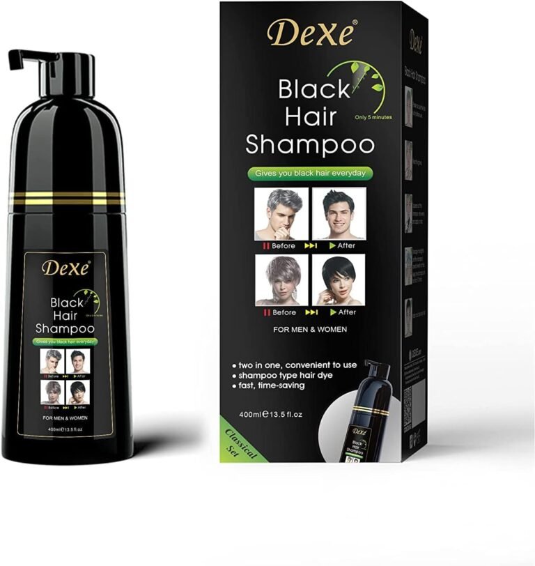Shampooing instantané pour cheveux noirs, shampooing teinture pour hommes et femmes -dure 30 jours 3 en 1 (Bouteille noire)
