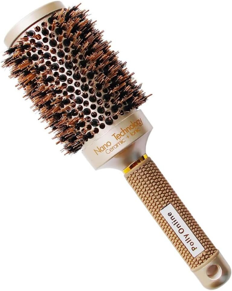 Ionic Boar Bristle Round Hair Brush Anti-Static Round Brush for Drying, Curling and Straightening Hair
