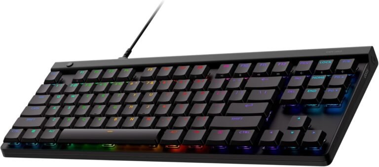 Logitech G G515 TKL, Ultra-Slim Wired Gaming Keyboard, Fully Customizable RGB, Double Layer PBT Keyboards, French AZERTY Keyboard – Black