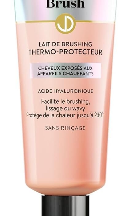 DESSANGE – Lait de Brushing Thermo-Protecteur Hydra-Brush – Formule Enrichie À l’Acide Hyaluronique* – Facilite Le Brushing, Le Lissage Ou Wavy – Pour Cheveux Exposés Aux Appareils Chauffants – 125 ml