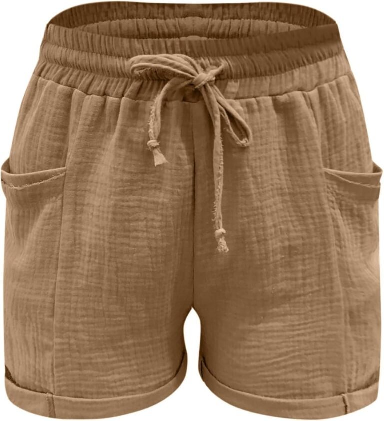 Generisch 2025 Femmes Jambes Droites Casual Pantalons Taille Haute Sport Lâche Shorts Casual Mode Pantalons Shorts Femmes Noir Élégant