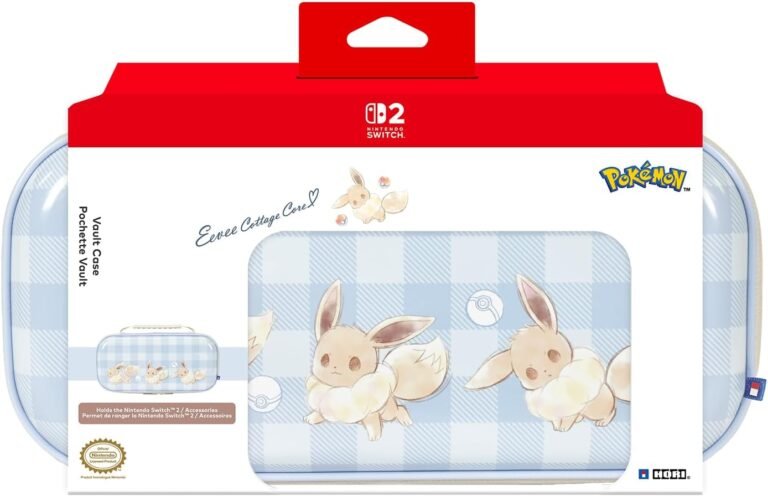 HORI Pochette rigide (Évoli Cottage Core) pour Nintendo Switch 2 – Sous licences officielles Nintendo et The Pokémon Company International