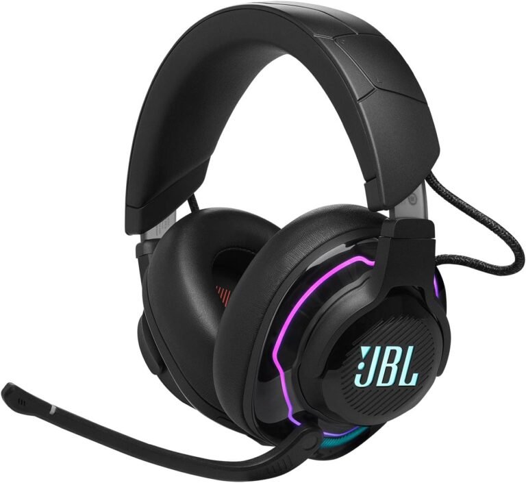 JBL Quantum 910 Wireless Active Noise Cancelling Bluetooth Gaming Headset with Battery Charging and Micro Rod in Black
