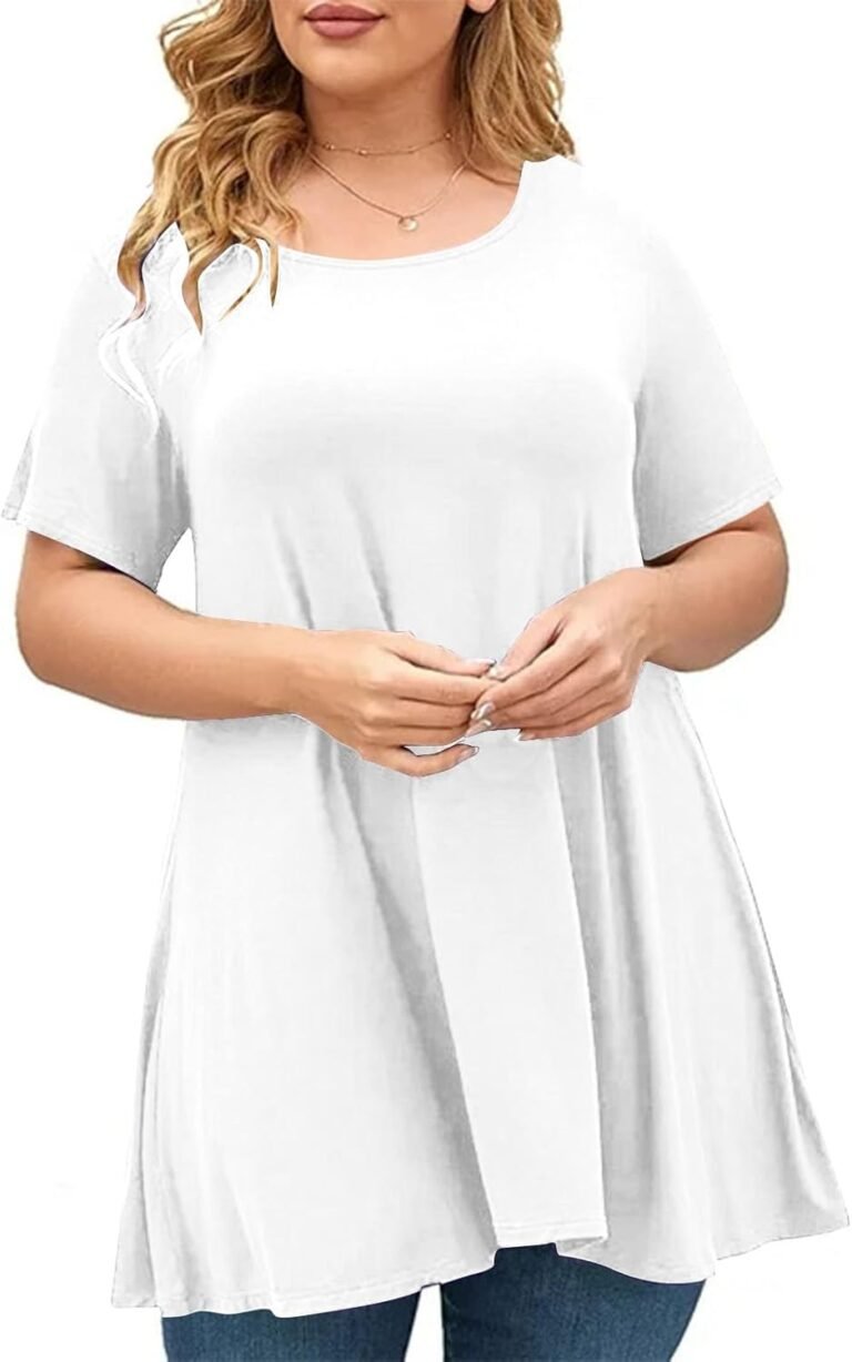 Women’s Oversized T-Shirts Short Sleeve Shirt Plus Size Solid Color Oversized Tee Shirt Casual Loose Round Neck Tops Fashion Leisure Daily Tops Loose Breathable