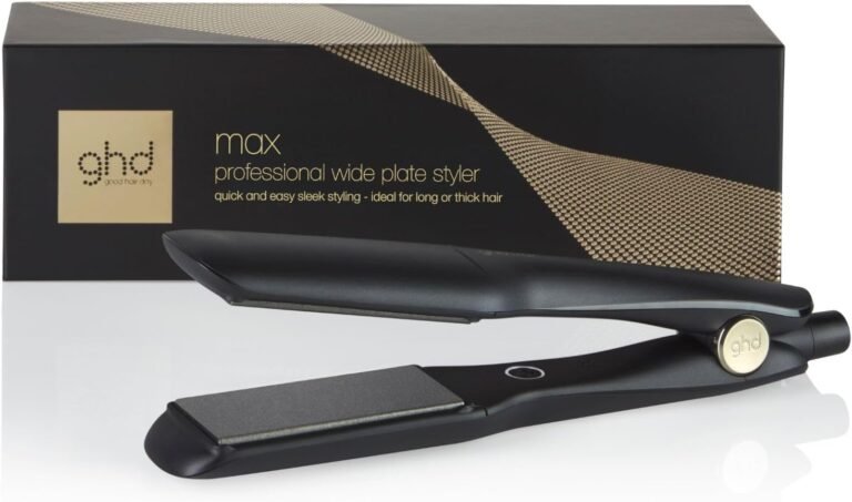 ghd – ghd Max straightener – Professional straightener (Black) – 2x faster straightening – Wide plates – No extreme heat – 80% brighter hair – Ideal for long, thick and/or curly hair
