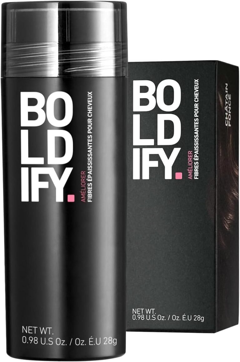 BOLDIFY Natural Hair Fibers – 28g – Densifying Powder – 15s Hair Loss Mask – For Men and Women (Dark Brown)