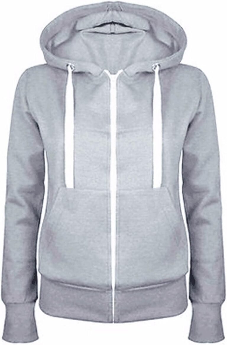 Women’s Hooded Sweatshirt Long Sleeve Jacket Outwear with Pockets Fashion Hoodies Casual Solid Colour Sweatshirt Oversize Coat Retro Large Size Sport Pullover Sweatshirt Coat