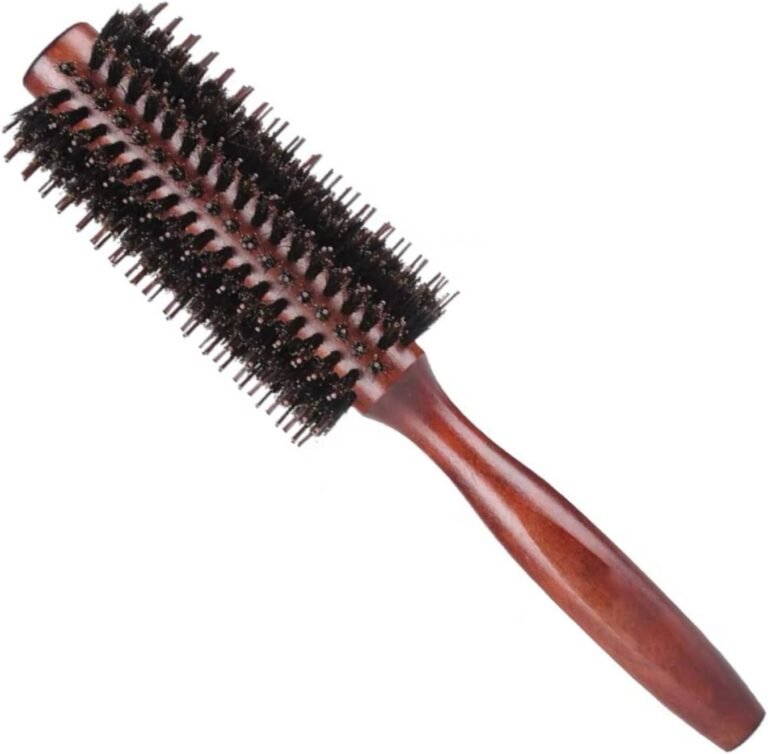Round Brush for Drying, Boar Bristle Round Hair Brush, Nylon Hair Roller for Bangs