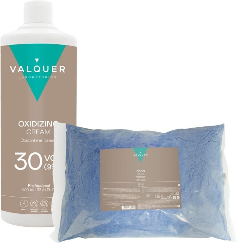 Valquer Profesional Valve Pack Crème Oxygénée Stabilisée, 30 Volumes (9%) 1000 Millilitres + Poudre Blanchissante 500 Gr, 1500 G, 2 Unités
