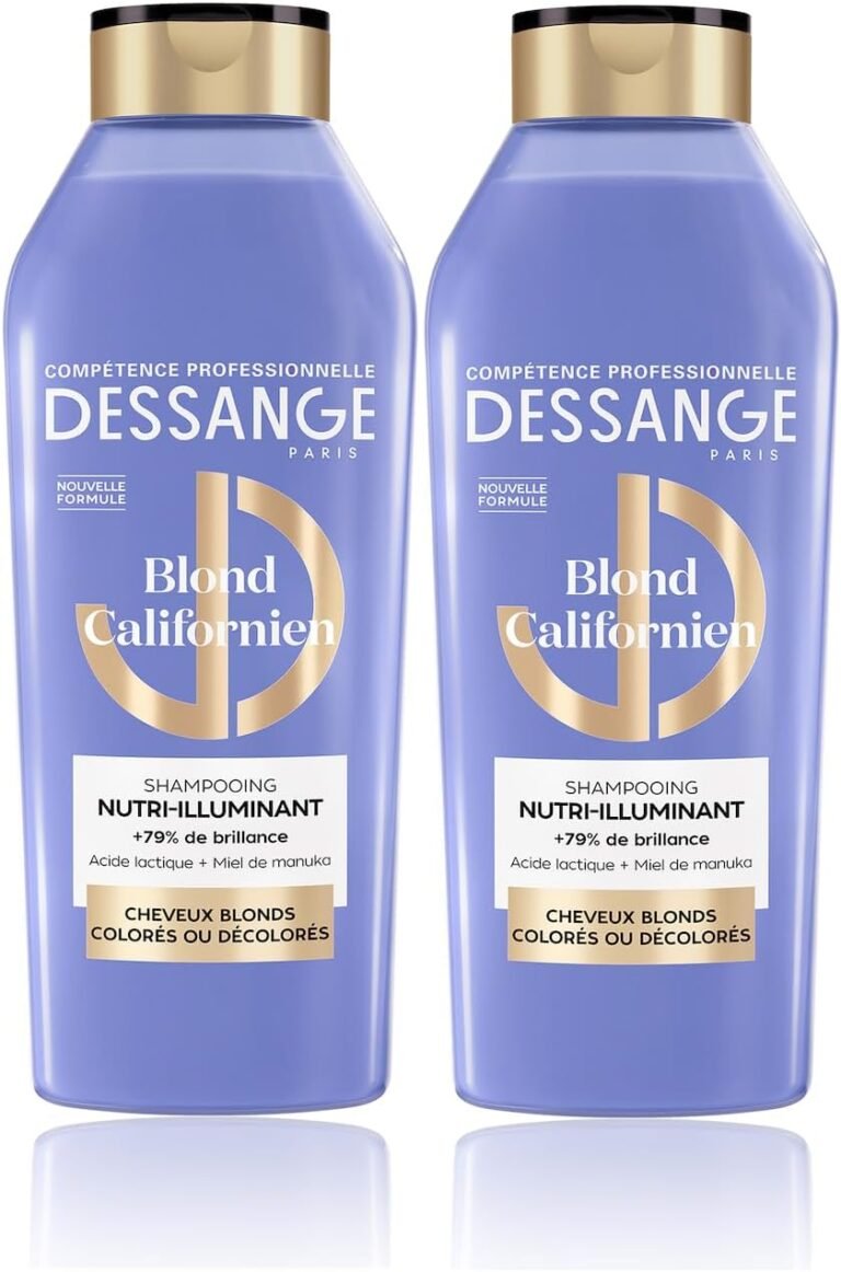DESSANGE – Nutri-Illuminating Shampoo Californian Blonde – Lactic Acid & Manuka Honey – Nourishes, Brightens & Protects – Blonde, Colored Or Bleached Hair – Pack of 2 X 280ml