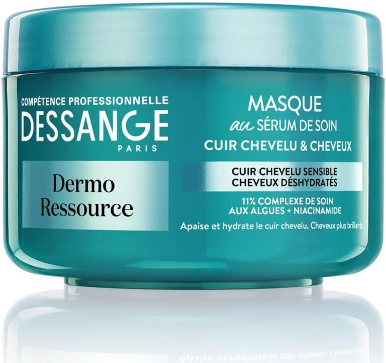 DESSANGE – Dermo Ressource Hydra-Soothing Hair Mask – Formula Enriched With Algae & Niacinamide – Soothes & Moisturizes – For Sensitive Scalp & Dehydrated Hair – 250ml