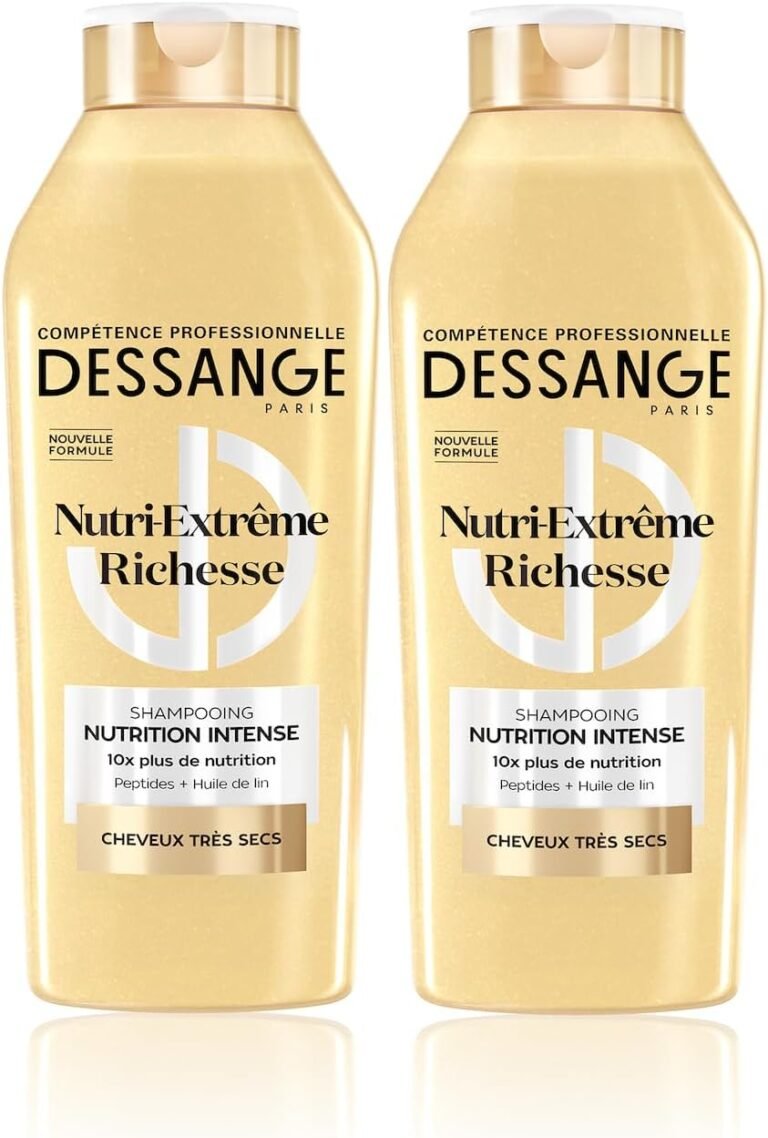 DESSANGE – Nutri-Extreme Rich Intense Nutrition Shampoo – Formula Enriched With Peptides & Linseed Oil – Softness & Radiance – Very Dry Hair – Pack of 2 X 280 ml