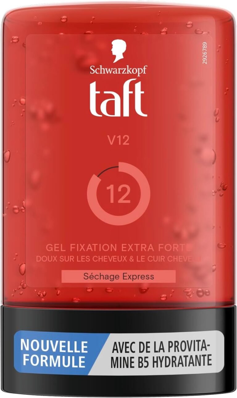 Schwarzkopf TAFT Styling Tube Gel V12 Express Drying Extra Strong Hold Gentle on Hair and Scalp No Sticky Effect Provitamin B5 Formula 300 ml
