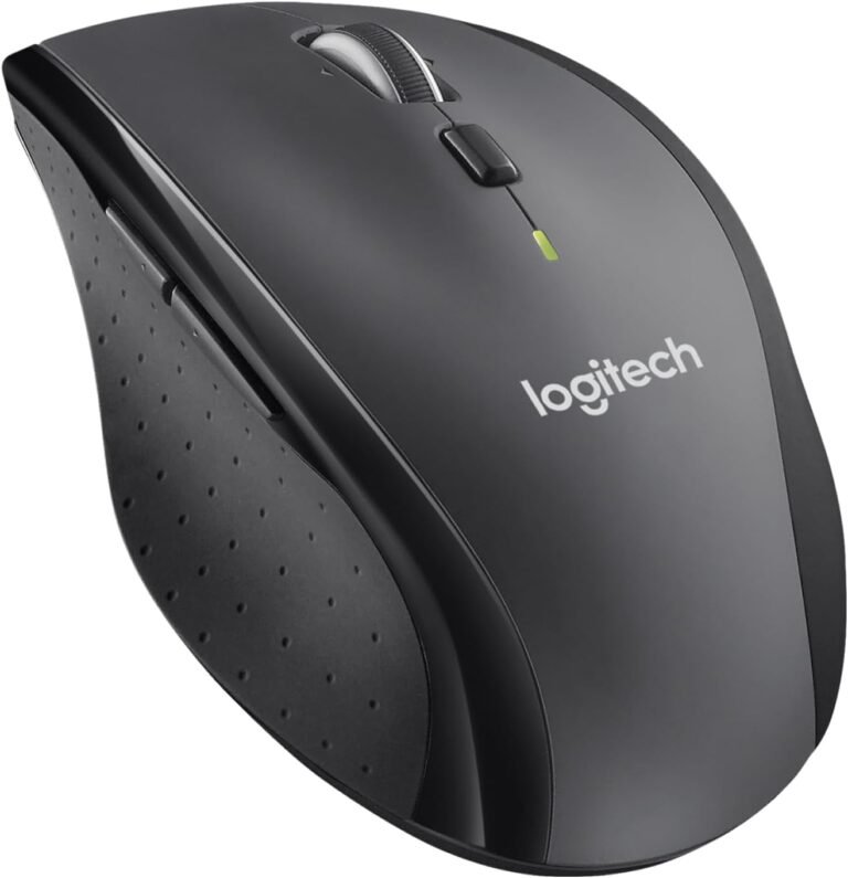 Logitech M705 Marathon Wireless Mouse, 2.4GHz Unifying USB Receiver, 1000 DPI, 5 Programmable Buttons, 3 Year Battery, Compatible with PC, Mac, Laptop, Chromebook – Black