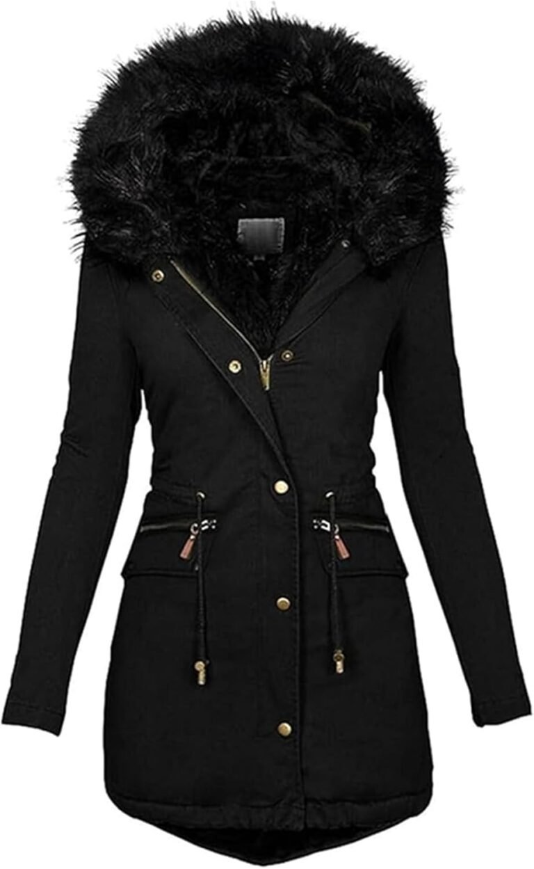 Manteau Femme Fourrure avec Capuche Hiver Chaud éPais Long Elegant Slim Fit Manche Longues Mode Pas Cher Veste en Jean Fille Parka Outercoat S-5XL