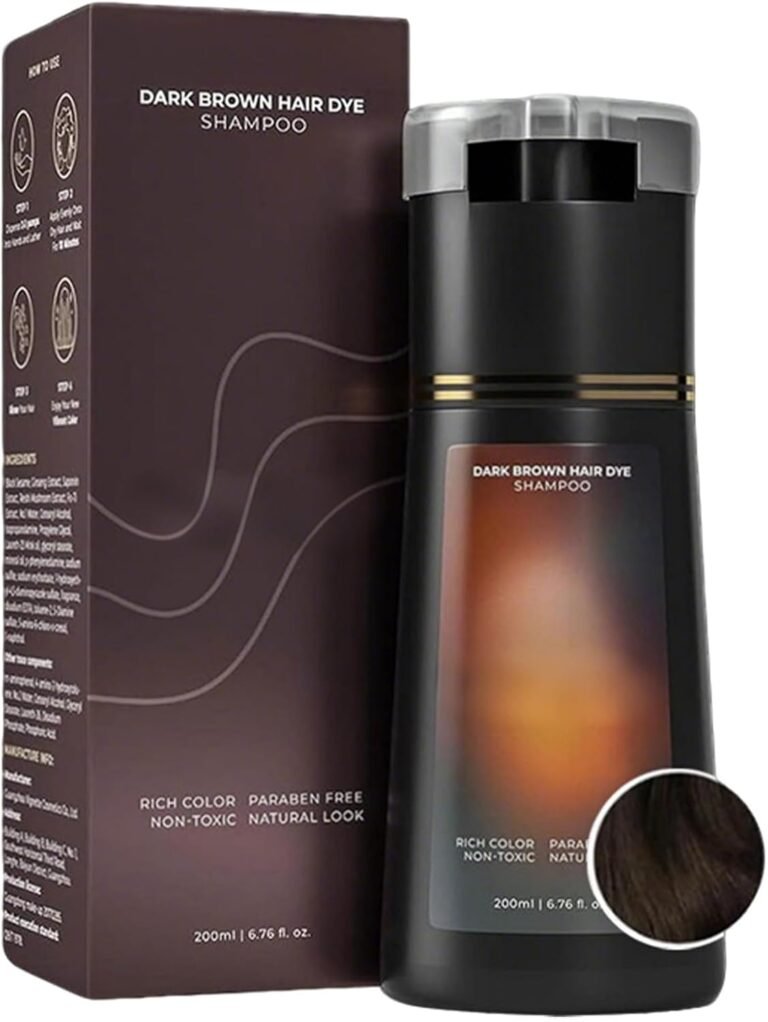 Novara Paris 3 in 1 Colouring Shampoo, Novara Shampoo for Instant Dye, Natural Plant Herbs Instant Dye Safe & Easy to Use for Women Men (Dark Brown)