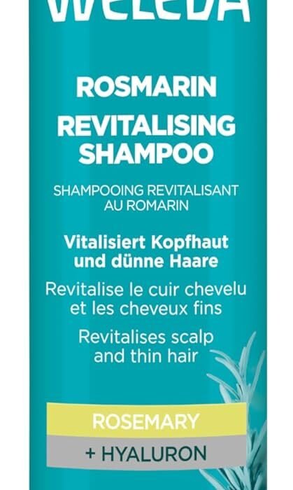 WELEDA – Rosemary Revitalizing Shampoo – Gently cleanses and gives volume to hair – Nourishes the scalp – Natrue – 250 ml