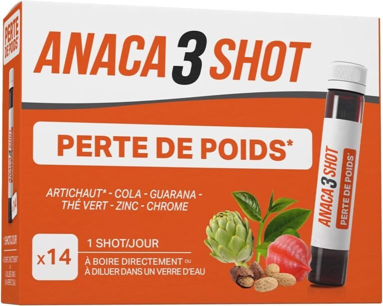 Anaca 3 – Weight Loss Shot – Food Supplement – Promotes Weight Loss(1) – Artichoke, Guarana, Plants & Minerals – 14 Day Slimming Program – 1 Shot/Day – Made in France – 350Ml