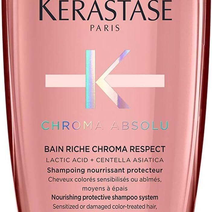KÉRASTASE Chroma Absolu – Bain Riche Chroma Respect – Moisturising Colour Protective Shampoo – Amino Acids & Centella Asiatica – Sensitized or Damaged Coloured Hair – Sulfate Free – 250 ml