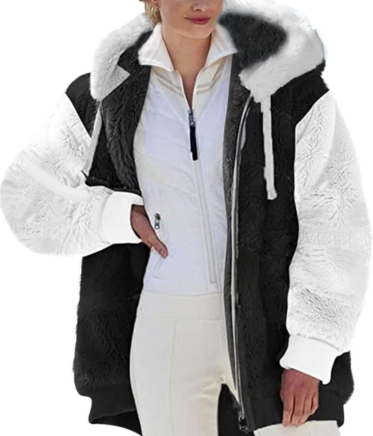 Générique Veste Polaire Femme Chaude Sweats Manteau à Capuche Zippé Laine épais Souple Blousons Fourrure Hooded Coat Manche Longue Cardigan Casual Mode Hiver Chaude Outerwear